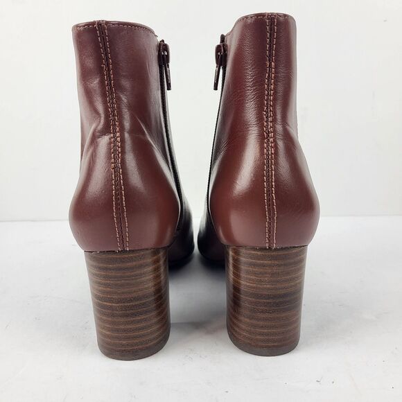 Marc Joseph New York Charles St Leather Ankle Bootie Reddish Brown 7.5 - Picture 4 of 11